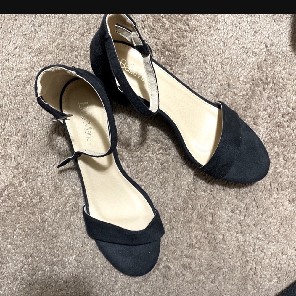 Black open toe heels